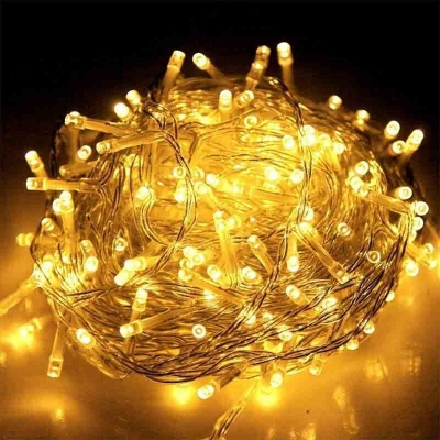 Picture of 20 LED Golden Fairy String Lights Warm White Decorative Fairy Light for Room Bedroom Wedding Party Indoor Outdoor Home Decoration Battery Operated LED String Lights for Festival and Events 20 Led Gold