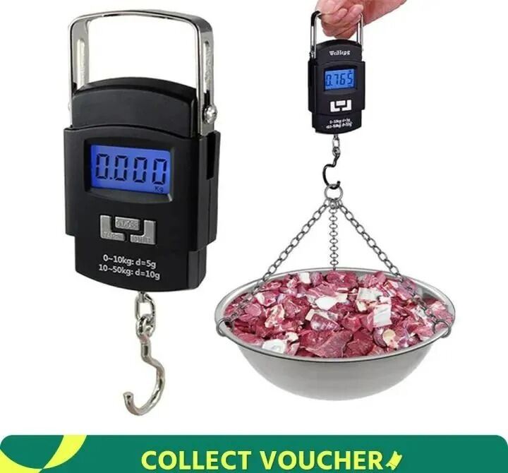 Picture of Digital Hanging Weight Scale Portable Electronic Hook Scale Black High Precision Luggage Parcel Fish Vegetable Market Home Shop Travel Weight Measuring Machine Heavy Duty Digital Weighing Scale Multicolor