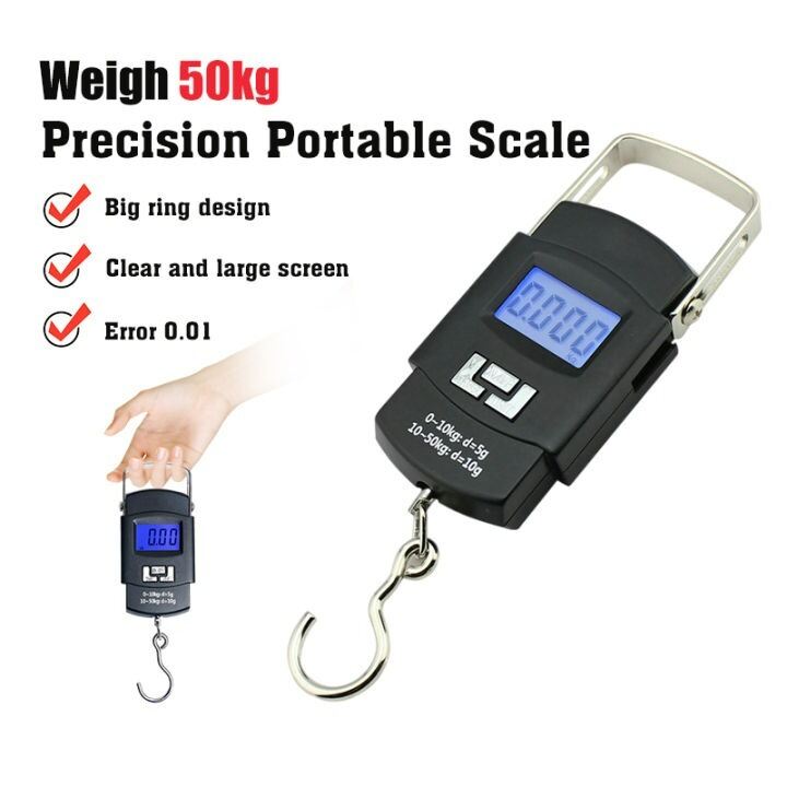 Picture of Digital Hanging Weight Scale Portable Electronic Hook Scale Black High Precision Luggage Parcel Fish Vegetable Market Home Shop Travel Weight Measuring Machine Heavy Duty Digital Weighing Scale Multicolor