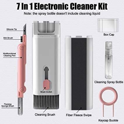 Picture of 7 in 1 Electronic Cleaning Brush Kit – Multifunction Keyboard Cleaner with 3 in 1 Cleaning Pen for AirPods Earphones Laptop Phone PC Monitor Digital Device Cleaning Tool 