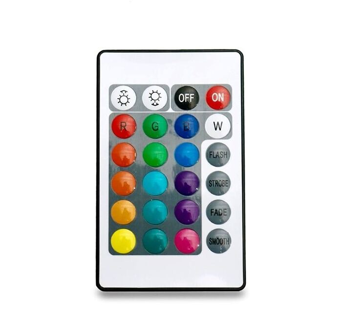 Picture of 24 Key RGB LED Controller with Remote 3 Channel PWM LED Dimmer CE RoHS Certified DC 12V RGB Strip Light Controller for 2835 3528 5050 LED Strip Lights Color Changing Remote Control Module Remote + Controller