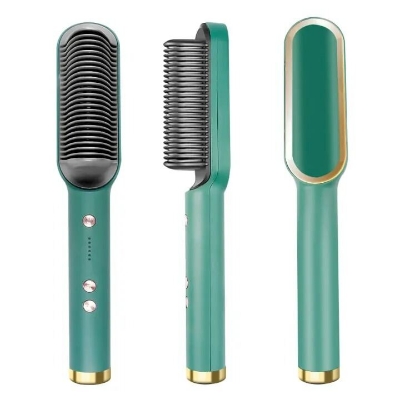 Picture of Professional Ceramic Hair Straightener Brush Fast Heating Electric Straightening Comb Curler Styler for Women and Men Anti Frizz Smooth Hair Styling Tool Salon Quality Hair Straightening Brush 