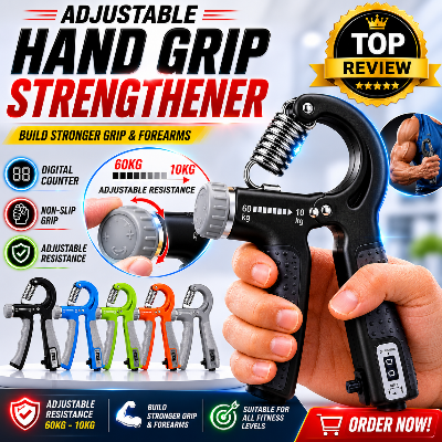 Picture of Counting Grip Strengthener Hand Grip with Digital Counter | Adjustable 10–60KG Forearm & Hand Exercise Trainer Multicolor