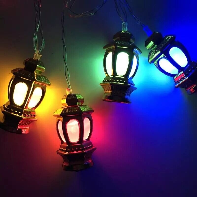 Picture of Multicolor Lantern Fairy Lights Hurricane Style LED String Lights for Room Decoration Bedroom Wedding Party Festival Indoor Outdoor Home Decorative Lighting Multicolor
