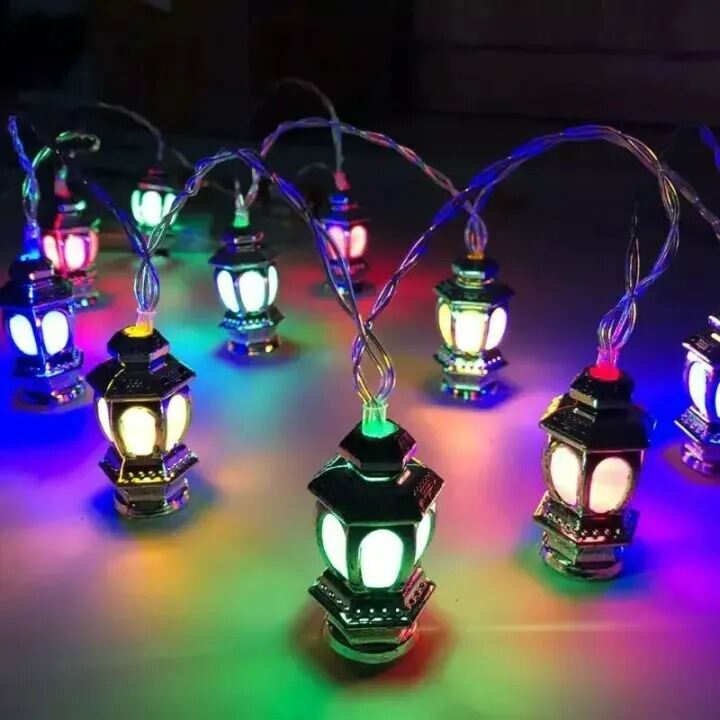 Picture of Multicolor Lantern Fairy Lights Hurricane Style LED String Lights for Room Decoration Bedroom Wedding Party Festival Indoor Outdoor Home Decorative Lighting Multicolor