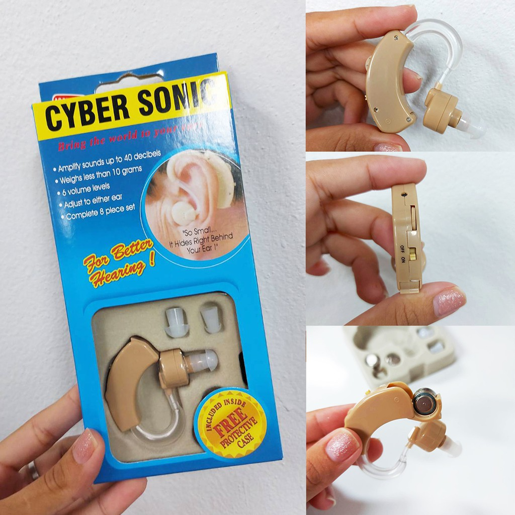 Picture of Ear Hearing Aid Machine | BTE Sound Amplifier for Clear Hearing Assistance | Cyber Sonic Bionic Ear Brown