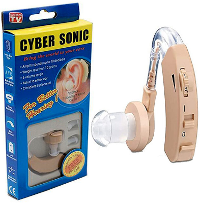 Picture of Ear Hearing Aid Machine | BTE Sound Amplifier for Clear Hearing Assistance | Cyber Sonic Bionic Ear Brown