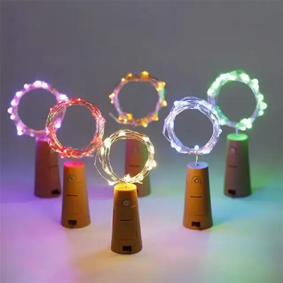 Picture of Bottle Cork LED String Light 7 Feet – Battery Operated Fairy Light with Switch & Free Battery for Bottle Decoration, Party & Home Decor Multicolor