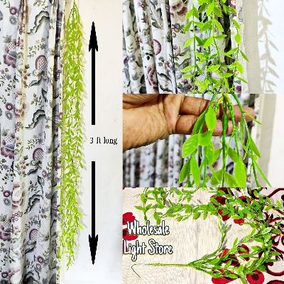 Picture of Artificial Corner Leaf Set 5 in 1 Decorative Fake Green Leaves for Wall Corner Decoration – Hanging Vine Leaf Set for Home Room Office Party Event Decor Green