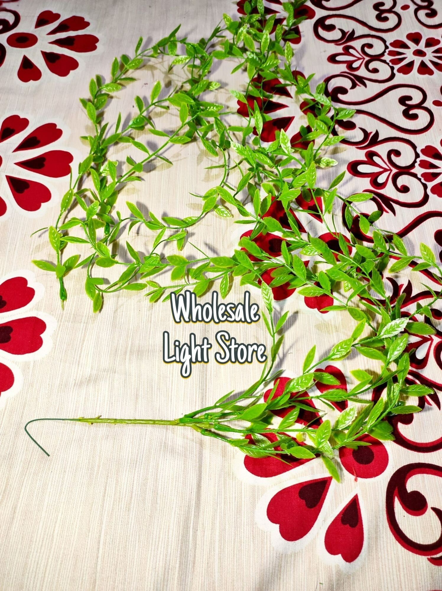 Picture of Artificial Corner Leaf Set 5 in 1 Decorative Fake Green Leaves for Wall Corner Decoration – Hanging Vine Leaf Set for Home Room Office Party Event Decor Green