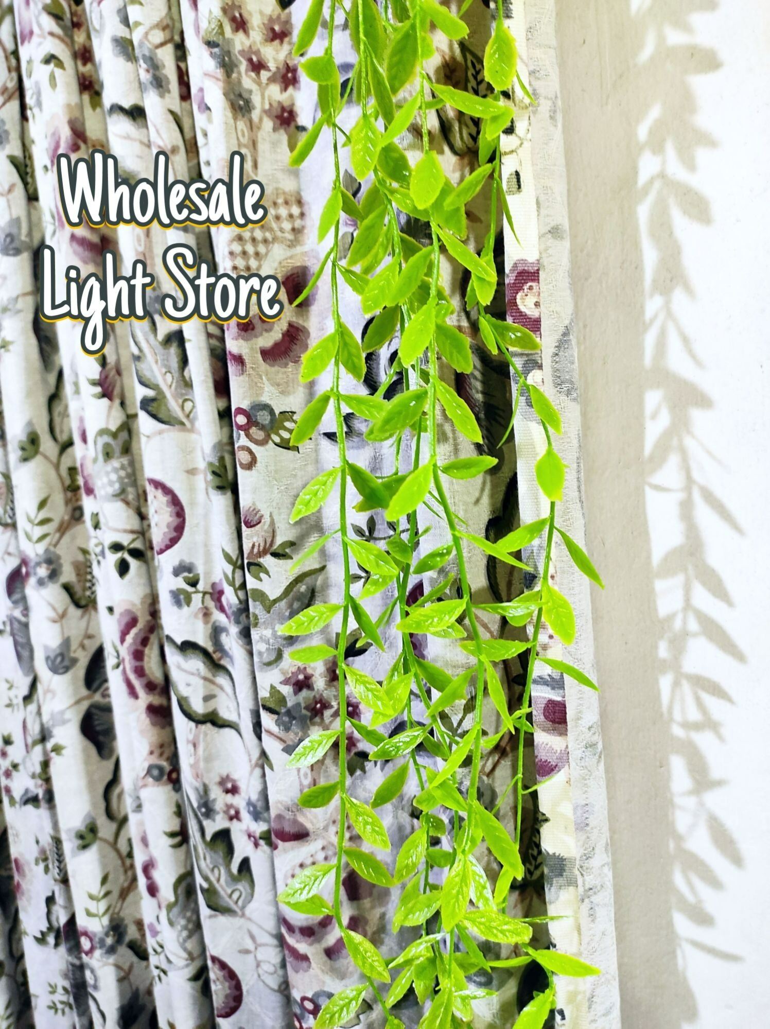 Picture of Artificial Corner Leaf Set 5 in 1 Decorative Fake Green Leaves for Wall Corner Decoration – Hanging Vine Leaf Set for Home Room Office Party Event Decor Green