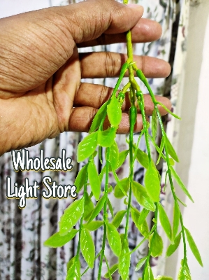 Picture of Artificial Corner Leaf Set 5 in 1 Decorative Fake Green Leaves for Wall Corner Decoration – Hanging Vine Leaf Set for Home Room Office Party Event Decor Green
