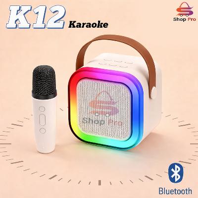 Picture of K12 Karaoke Microphone Speaker Machine | Bluetooth Wireless Karaoke Mic with RGB LED Lights, Built-in Speaker & Rechargeable Battery Multicolor