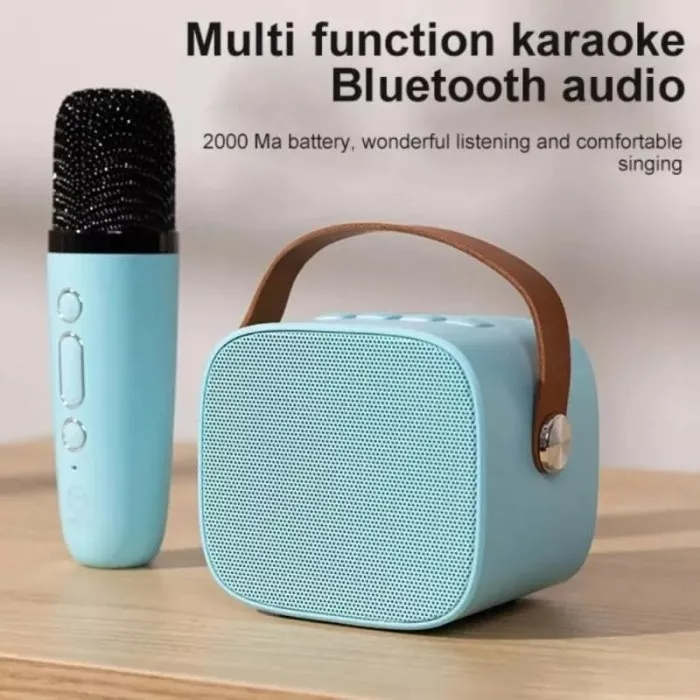 Picture of K12 Karaoke Microphone Speaker Machine | Bluetooth Wireless Karaoke Mic with RGB LED Lights, Built-in Speaker & Rechargeable Battery Multicolor