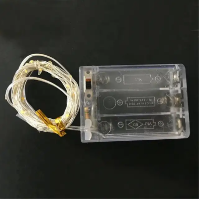 Picture of 2 Battery Operated Golden String Light | 16 Feet Decorative Fairy Light with 3 Lighting Modes Gold