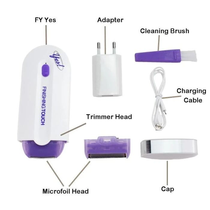 Picture of Yes Finishing Touch Hair Remover – Painless Rechargeable Facial and Body Trimmer Electric Hair Remover Shaver for Women and Men Multicolor