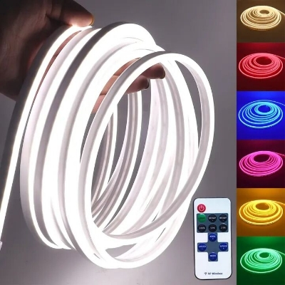 Picture of Neon LED Strip Light DC 12V IP65 Waterproof – 2835 Flexible Ribbon Rope Light with 120 LEDs/M for Bedroom, Room, Shop, Sign Board & Decorative Lighting-Neon Strip Light White