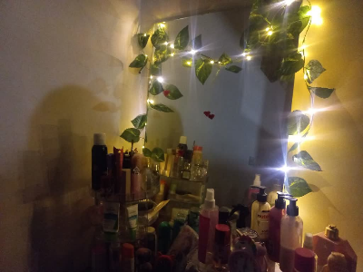 Picture of 7 Feet Leaf Light, Artificial Leaf String Light, Battery Operated Fairy Light, Decorative Vine Light, LED Leaf Light, Home Decoration Light, Bedroom Decoration Light, Balcony Decor Light, Party Decoration Light, Wedding Decoration Light, Battery Fairy Lig Gold