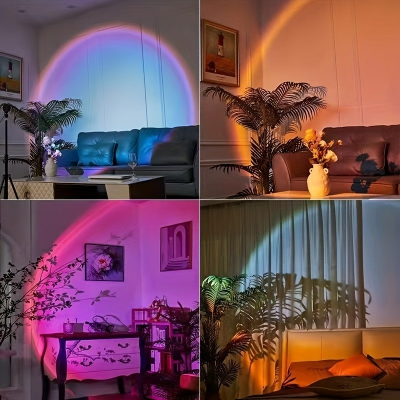 Picture of Sunset Projection Lamp 16 Color RGB LED Night Light App Control Music Sync Rainbow Sunset Lamp USB Table Lamp Bedroom Decor Living Room Decoration Photography Light RGB