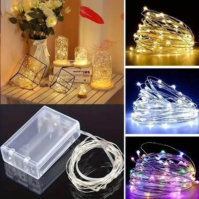 Picture of Chilli Milli LED Fairy Lights – 16.4ft 50 LEDs Warm White String Lights - Waterproof Decorations Light Golden/Multicolor Fairy Light Warn White