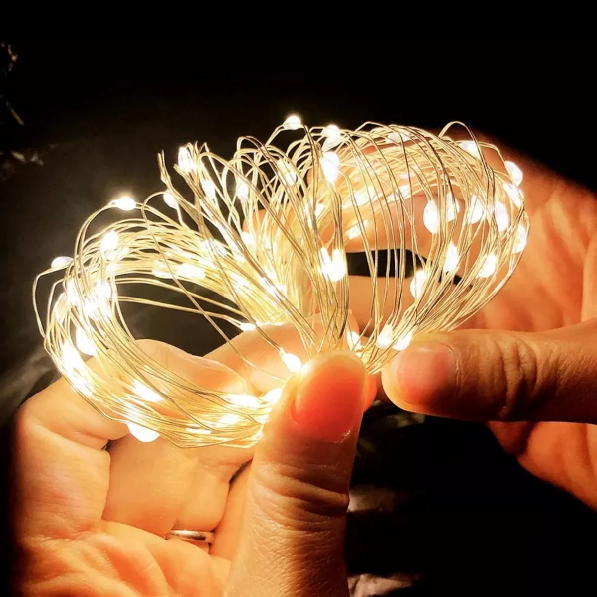 Picture of Chilli Milli LED Fairy Lights – 16.4ft 50 LEDs Warm White String Lights - Waterproof Decorations Light Golden/Multicolor Fairy Light Warn White