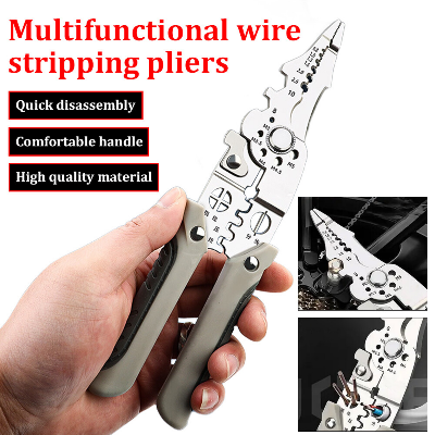 Picture of Wire Stripper & Crimper Pliers | Multi-Function Wire Cutter, Stripping & Crimping Tool for Electrical Work Multicolor