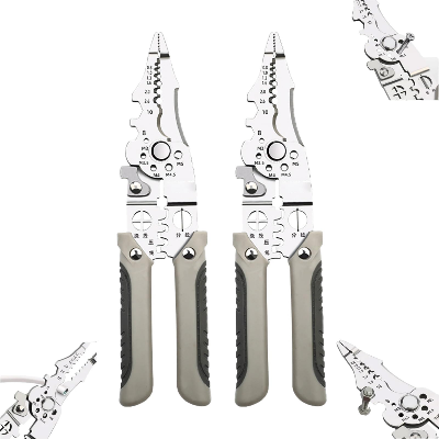 Picture of Wire Stripper & Crimper Pliers | Multi-Function Wire Cutter, Stripping & Crimping Tool for Electrical Work Multicolor