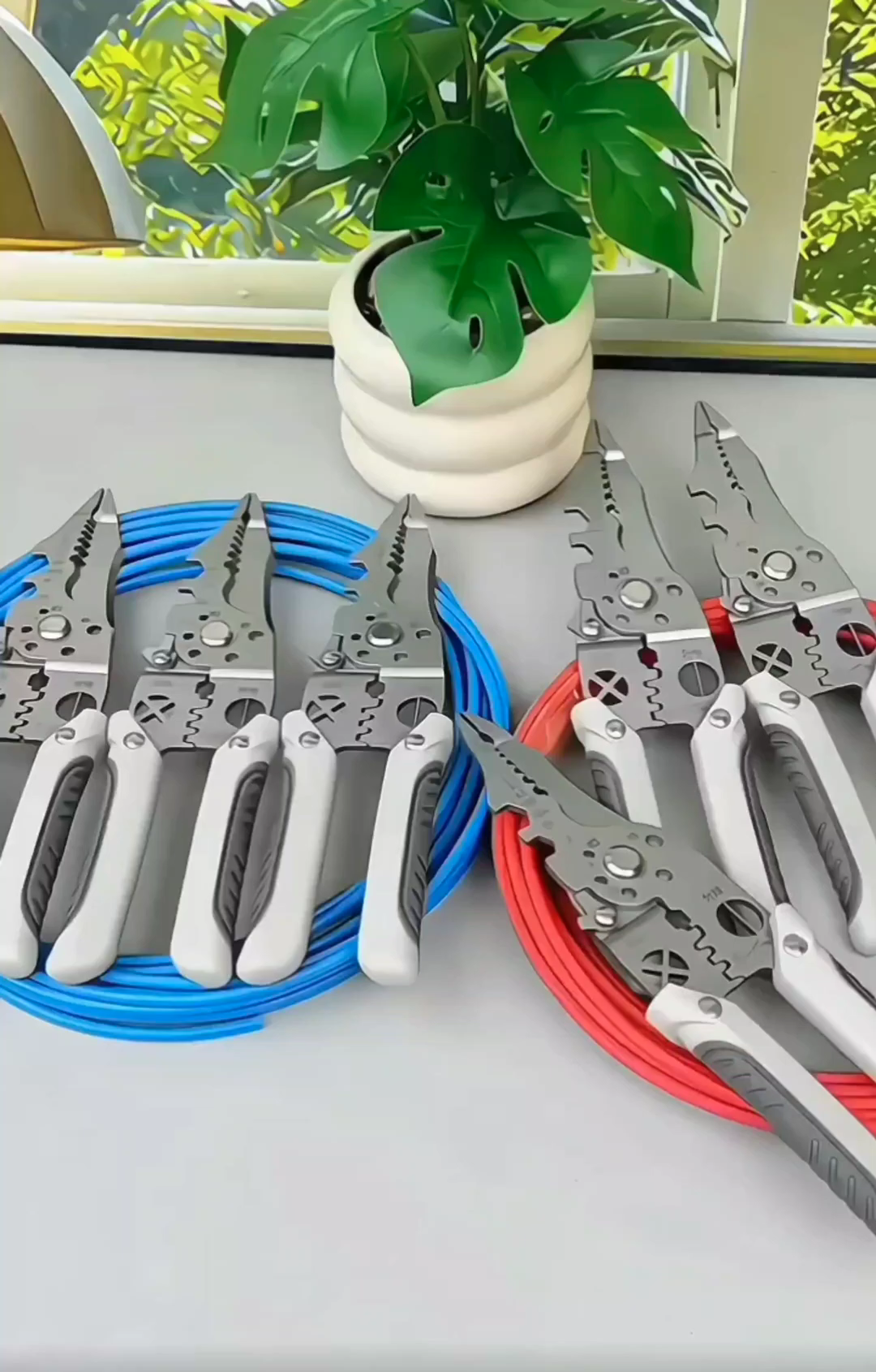 Picture of Wire Stripper & Crimper Pliers | Multi-Function Wire Cutter, Stripping & Crimping Tool for Electrical Work Multicolor