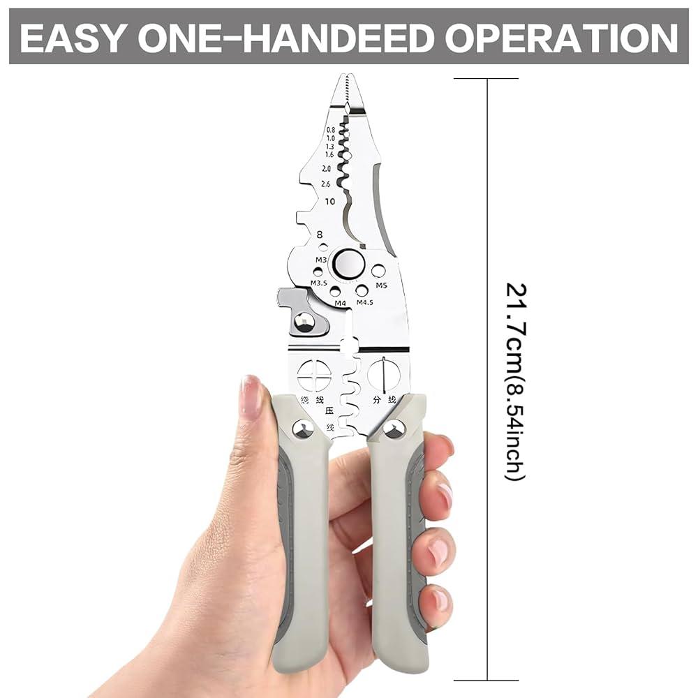 Picture of Wire Stripper & Crimper Pliers | Multi-Function Wire Cutter, Stripping & Crimping Tool for Electrical Work Multicolor