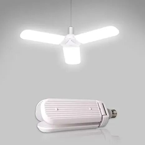 Picture of Foldable Fan Blade LED Bulb B22 Pin Adjustable Ceiling Lamp – High Brightness Energy Saving LED Light for Home Room Garage Warehouse Indoor Lighting White