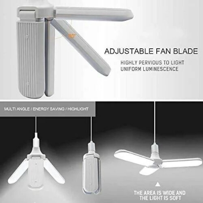 Picture of Foldable Fan Blade LED Bulb B22 Pin Adjustable Ceiling Lamp – High Brightness Energy Saving LED Light for Home Room Garage Warehouse Indoor Lighting White