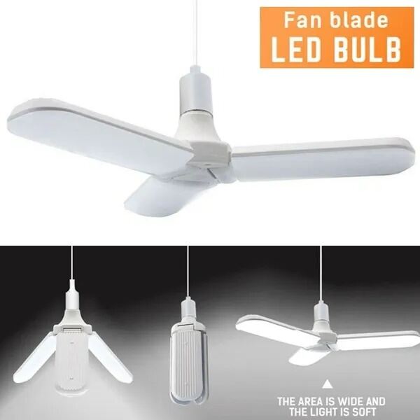 Picture of Foldable Fan Blade LED Bulb B22 Pin Adjustable Ceiling Lamp – High Brightness Energy Saving LED Light for Home Room Garage Warehouse Indoor Lighting White