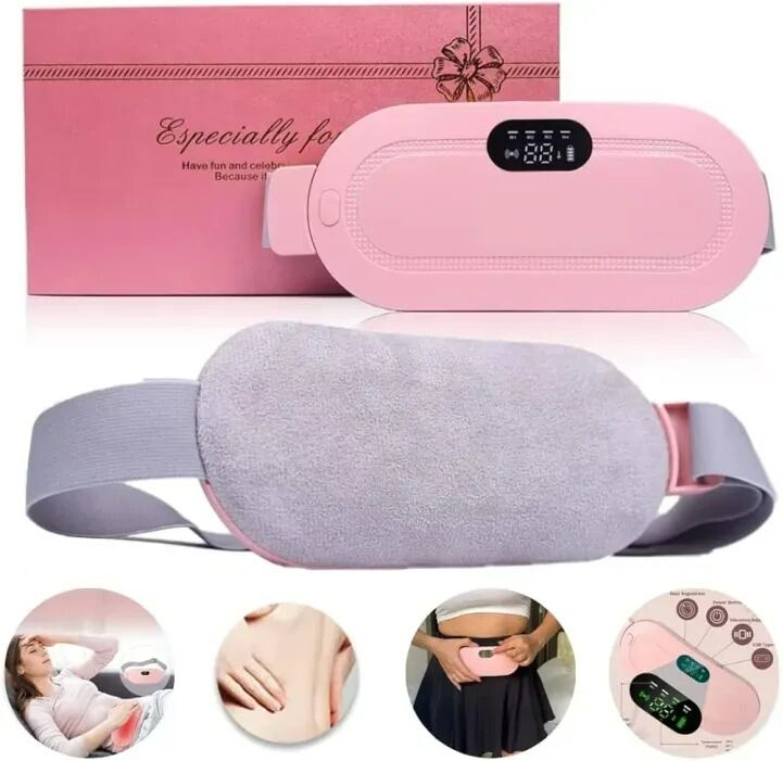 Picture of Portable Cordless Heating Pad for Period Cramps – Fast Heating Menstrual Relief Belt with 6 Heat Levels 6 Massage Modes Belly Back Pain Relief Massager for Women Multicolor