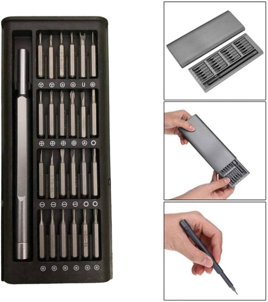 Picture of 24-in-1 Precision Screwdriver Set | Magnetic Mini Repair Tool Kit with Aluminum Handle for Mobile, Laptop & Electronics Multicolor