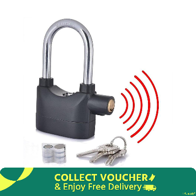 Picture of BIG SIZE Security Alarm Lock | 110dB Anti-Theft Alarm Lock for Motorcycle, Bicycle, Gate & Door Security Black