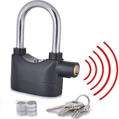 Picture of BIG SIZE Security Alarm Lock | 110dB Anti-Theft Alarm Lock for Motorcycle, Bicycle, Gate & Door Security Black