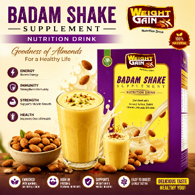 Picture of Badam Shake Supplement Nutrition Drink – Almond Milk Shake Powder for Daily Nutrition, Delicious Taste and Healthy Lifestyle Support 