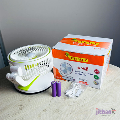 Picture of 6" Mini Rechargeable YG-731 Fan | AC/DC Portable Folding Fan with LED Light & Rechargeable Battery Multicolor