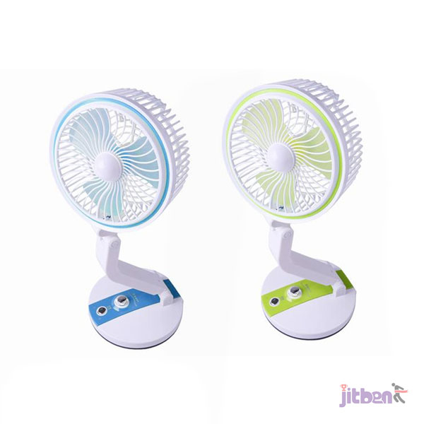 Picture of 6" Mini Rechargeable YG-731 Fan | AC/DC Portable Folding Fan with LED Light & Rechargeable Battery Multicolor