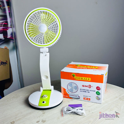 Picture of 6" Mini Rechargeable YG-731 Fan | AC/DC Portable Folding Fan with LED Light & Rechargeable Battery Multicolor