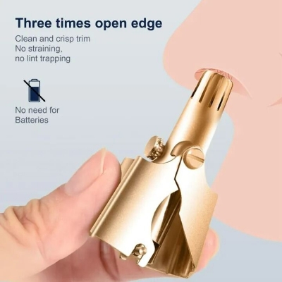 Picture of Mini Manual Nose Hair Trimmer for Men – Stainless Steel Precision Nose and Ear Hair Clipper Portable Painless Grooming Tool for Daily Personal Care 