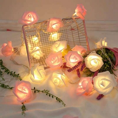 Picture of Rose Flower Fairy String Light 80 LED Multicolor – Decorative Rose Flower LED String Lights with Multiple Modes for Room, Bedroom, Wedding, Party & Home Decoration Multicolor