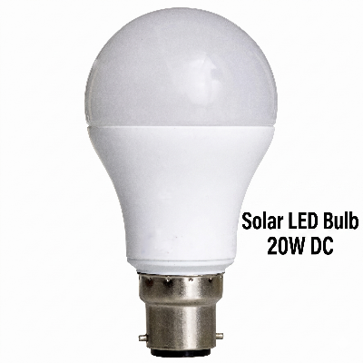 Picture of Solar LED Bulb 20W DC 12V E22 Pin Holder – High Brightness Energy Saving LED Light for Solar System, Bedroom, Garden, Outdoor & DIY Lighting White