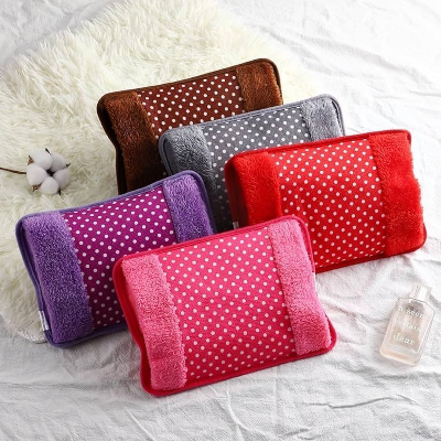 Picture of Electric Hot Water Heating Bag with Soft Plush Cover | Rechargeable Heat Therapy Pad for Warm Comfort & Daily Use Multicolor
