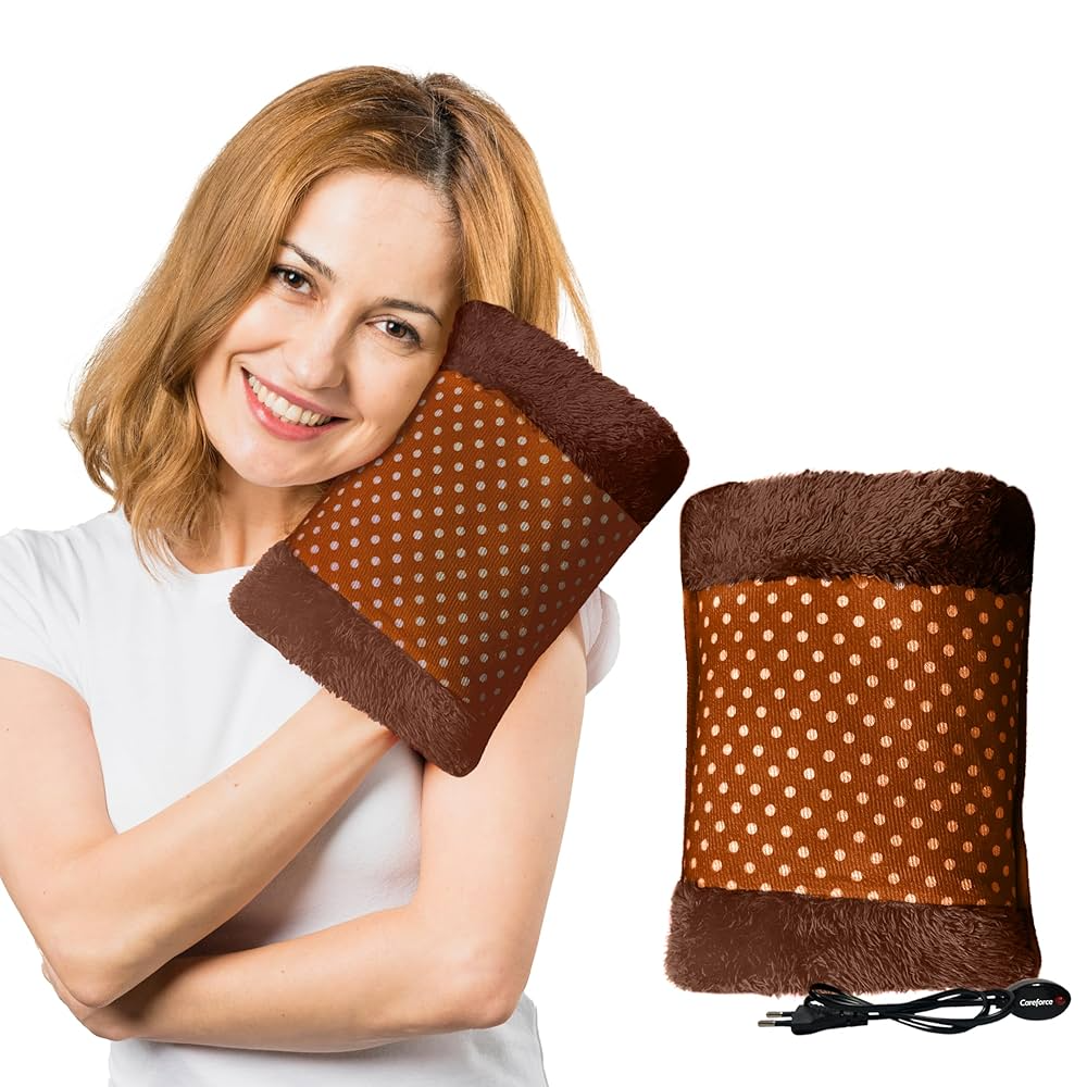 Picture of Electric Hot Water Heating Bag with Soft Plush Cover | Rechargeable Heat Therapy Pad for Warm Comfort & Daily Use Multicolor
