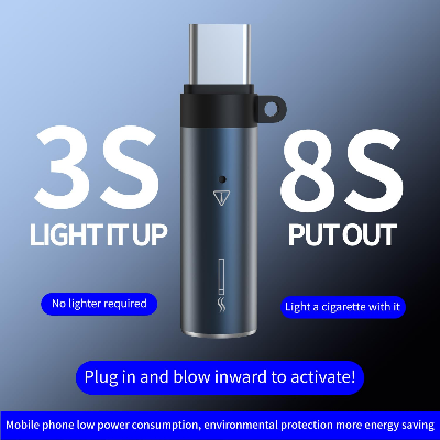 Picture of Smart Universal USB-C Cigarette Lighter | Flameless Windproof Portable Electric Lighter for USB-C Smartphones 