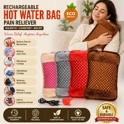 Picture of Electric Hot Water Bag Pain Reliever Multicolour – Rechargeable Heating Pad Portable Warm Compress Bag for Back Neck Stomach Comfort and Daily Use Multicolor