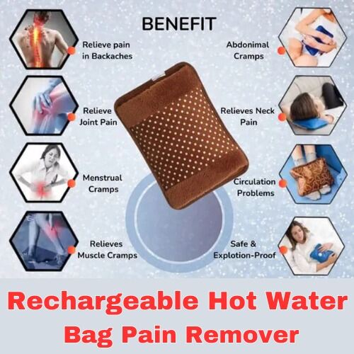 Picture of Electric Hot Water Bag Pain Reliever Multicolour – Rechargeable Heating Pad Portable Warm Compress Bag for Back Neck Stomach Comfort and Daily Use Multicolor