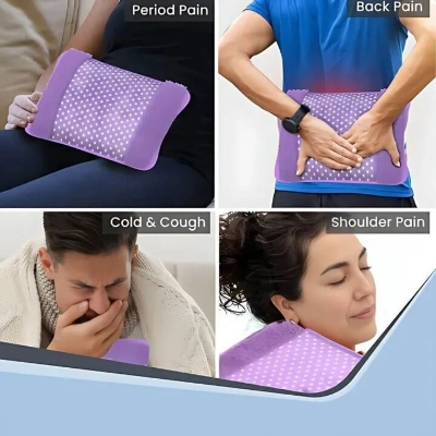 Picture of Electric Hot Water Bag Pain Reliever Multicolour – Rechargeable Heating Pad Portable Warm Compress Bag for Back Neck Stomach Comfort and Daily Use Multicolor