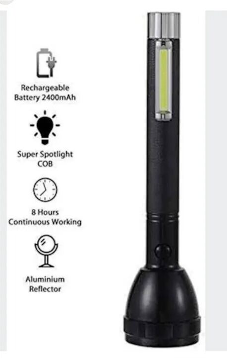 Picture of Powerful Torch Light SM-2080 High Power LED Flashlight – Rechargeable Waterproof 1000M Long Range Zoomable Torch with Digital Display for Camping Hiking Emergency Outdoor Use Black
